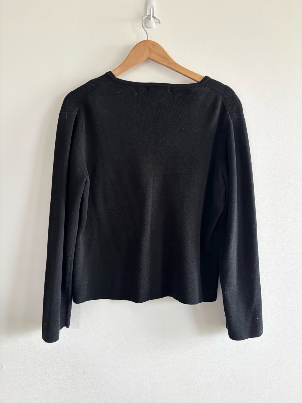 Vintage Cotton Black V-Neck Button Front Sweater - Picture 7 of 9
